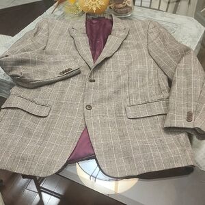 Sean John Classic Wool Plaid Blazer Sportscoat Large